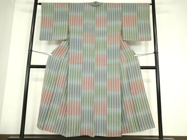 平和屋着物▽上質な小紋　単衣　菱間道　暈し染め　正絹　逸品　DABE4208az 平和屋着物▽上質な小紋 単衣 菱間道 暈し染め 正絹