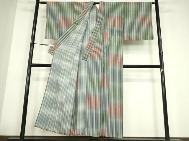 平和屋着物▽上質な小紋　単衣　菱間道　暈し染め　正絹　逸品　DABE4208az 平和屋着物▽上質な小紋 単衣 菱間道 暈し染め 正絹