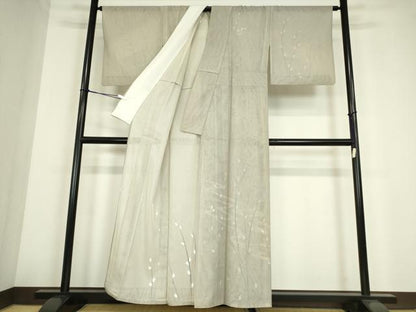 平和屋着物▽中国三大刺繍　スワトウ刺繍　汕頭刺繍　訪問着　無双　紗袷　紗×紗　流水枝花文　正絹　逸品　DABE4209az