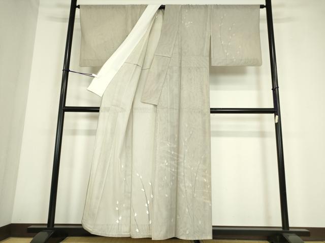 平和屋着物▽中国三大刺繍　スワトウ刺繍　汕頭刺繍　訪問着　無双　紗袷　紗×紗　流水枝花文　正絹　逸品　DABE4209az