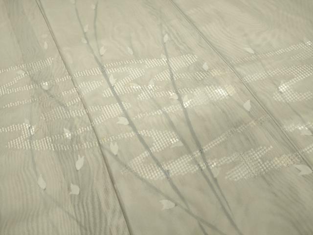 平和屋着物▽中国三大刺繍　スワトウ刺繍　汕頭刺繍　訪問着　無双　紗袷　紗×紗　流水枝花文　正絹　逸品　DABE4209az