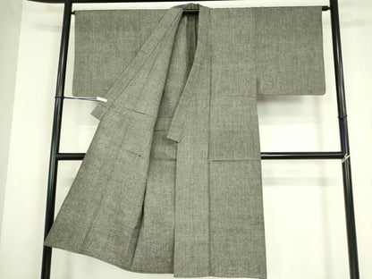平和屋着物▽男性　単衣　紬　霞文　正絹　逸品　DABE4214az