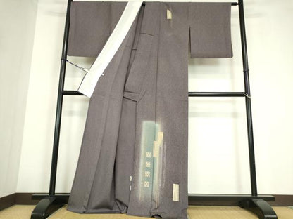 平和屋着物▽訪問着　単衣　短冊文　暈し染め　金彩　正絹　逸品　DABE4217az
