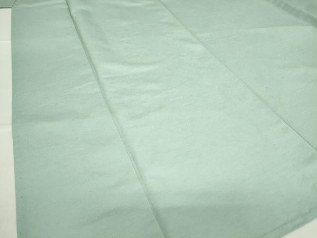 平和屋着物▽上質な紬　単衣　青磁鼠色　正絹　逸品　DABE4218az