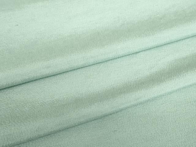 平和屋着物▽上質な紬　単衣　青磁鼠色　正絹　逸品　DABE4218az