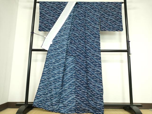 平和屋着物▽小紋　単衣　雪芝文　洗える着物　DABE4163az 平和屋着物▽小紋 単衣 雪芝文 洗える着物 DABE4163az