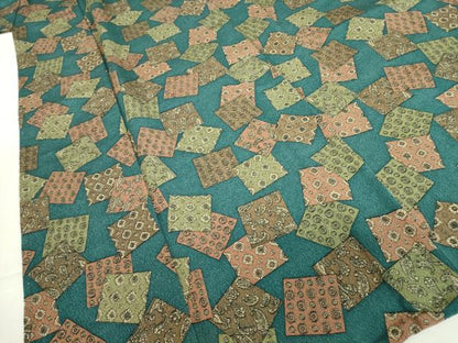 平和屋着物▽小紋　単衣　色紙重ね文　ペイズリー柄　洗える着物　DABE4231az