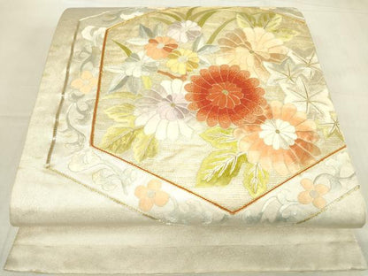 平和屋着物▼中国三大刺繍　相良刺繍　総刺繍　太鼓柄袋帯　駒刺繍　亀甲花文　金糸　引箔　正絹　逸品　DABE4267az