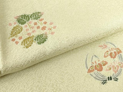 平和屋着物▽上質な小紋　単衣　作家物　花丸文　正絹　逸品　DABE4304az