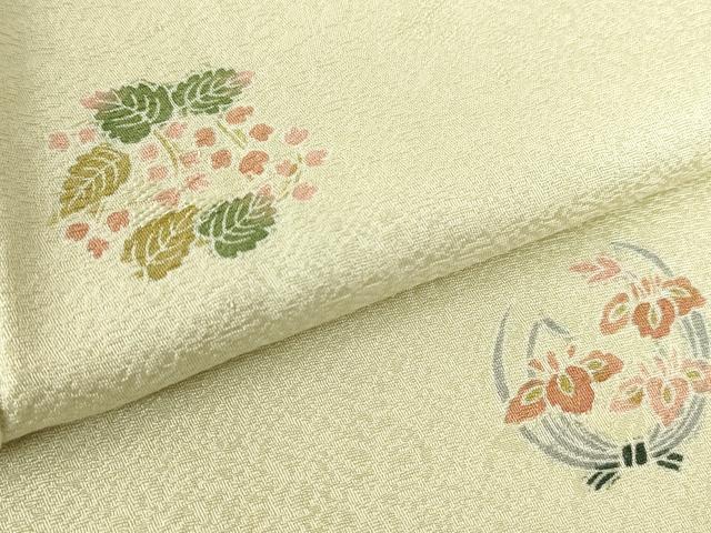 平和屋着物▽上質な小紋　単衣　作家物　花丸文　正絹　逸品　DABE4304az