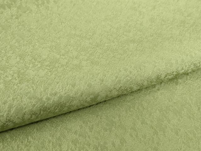 平和屋着物▽上質な色無地　単衣　霞地紋　若葉色　正絹　逸品　DABE4305az