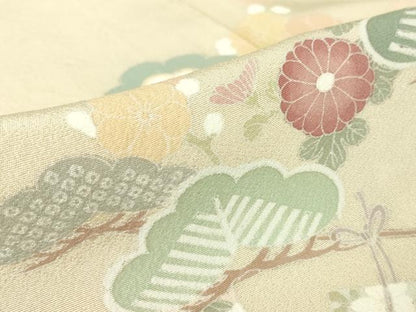 平和屋着物▽訪問着　単衣　宝尽くし花文　正絹　逸品　DABE4306az