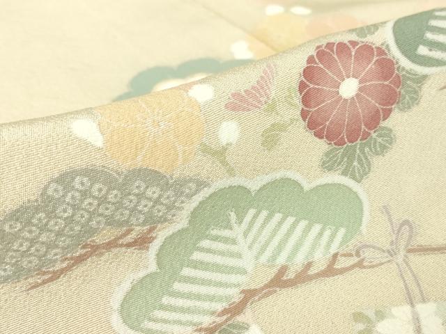 平和屋着物▽訪問着　単衣　宝尽くし花文　正絹　逸品　DABE4306az