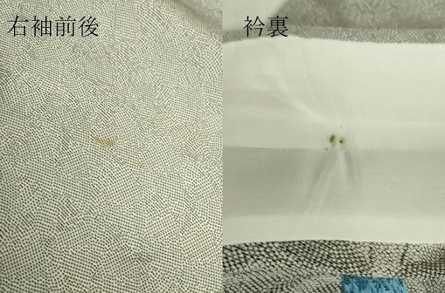 平和屋着物▽上質なお召　単衣　舞花文　正絹　逸品　DABE4307az