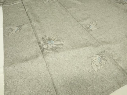 平和屋着物▽上質なお召　単衣　舞花文　正絹　逸品　DABE4307az