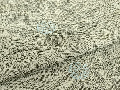 平和屋着物▽上質なお召　単衣　舞花文　正絹　逸品　DABE4307az