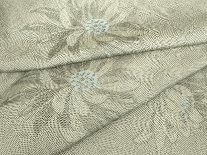 平和屋着物▽上質なお召　単衣　舞花文　正絹　逸品　DABE4307az