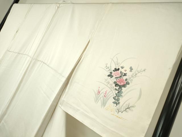 平和屋着物▽訪問着　単衣　色紙花文　金彩　正絹　逸品　DABE4308az