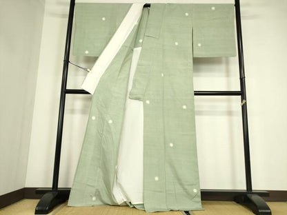 平和屋着物▽結城紬　単衣　絞り　蛍暈し　証紙付き　正絹　逸品　DABE4309az