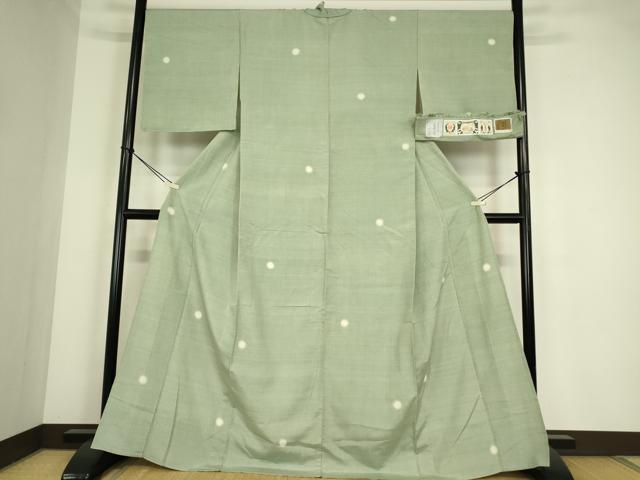 平和屋着物▽結城紬　単衣　絞り　蛍暈し　証紙付き　正絹　逸品　DABE4309az
