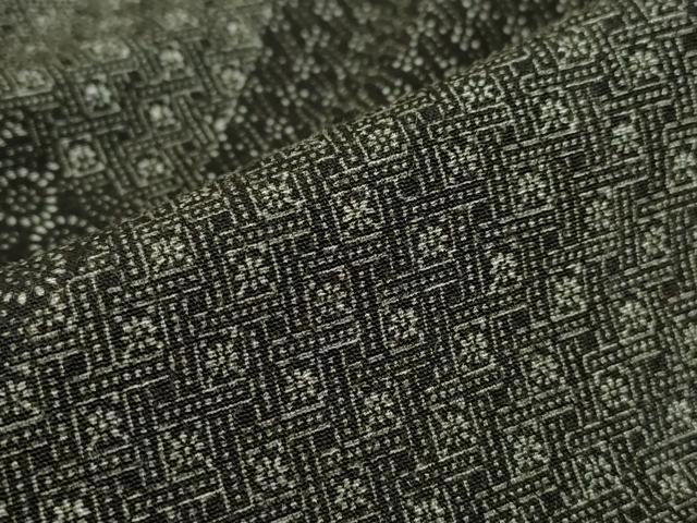 平和屋着物▽江戸小紋　単衣　寄せ小紋柄　黒地　洗える着物　DABE4310az