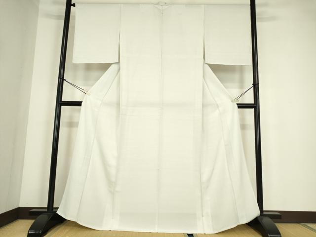 平和屋着物▽上質な色無地　単衣　藍白色　正絹　逸品　DABE4322az