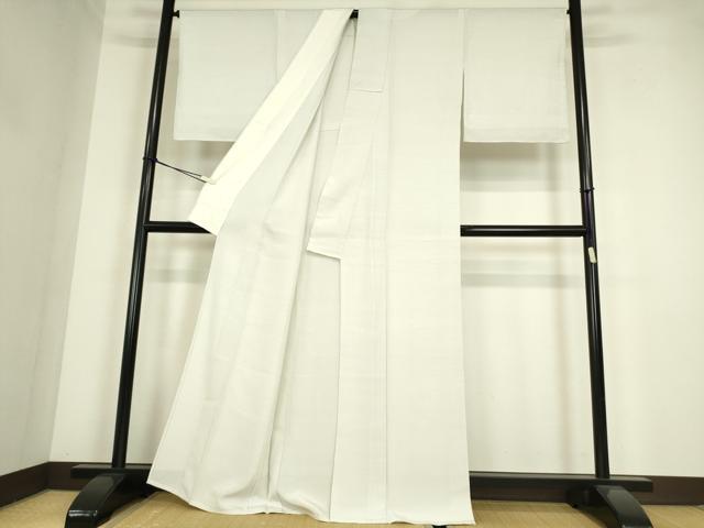 平和屋着物▽上質な色無地　単衣　藍白色　正絹　逸品　DABE4322az