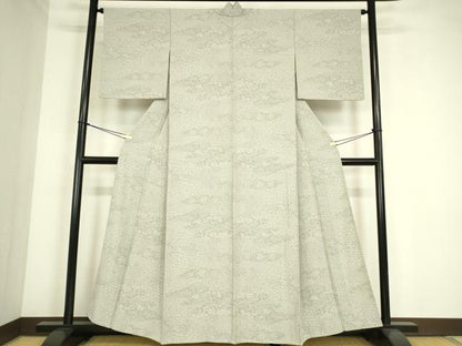 平和屋着物▽江戸小紋　単衣　流水花鳥文　正絹　逸品　DABE4324az