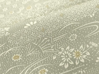 平和屋着物▽江戸小紋　単衣　流水花鳥文　正絹　逸品　DABE4324az