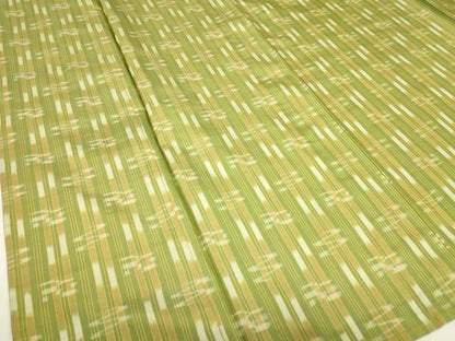 平和屋着物▽本場琉球絣　紬　単衣　反端付き　正絹　逸品　DABE4326az