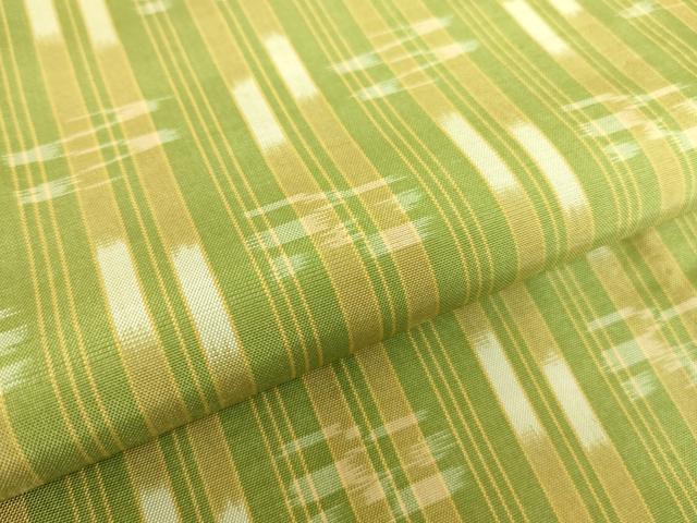 平和屋着物▽本場琉球絣　紬　単衣　反端付き　正絹　逸品　DABE4326az