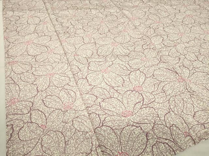 平和屋着物▽伝統工藝蒔糊小紋　単衣　花尽くし　反端付き　正絹　逸品　未使用　DABE4328az