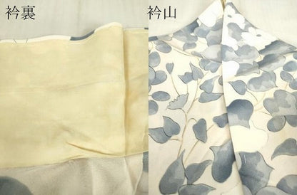 平和屋着物▽上質な小紋　単衣　草花文　正絹　逸品　DABE4331az