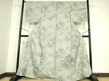 平和屋着物▽本場大島紬　7マルキ　単衣　総絣　遠山風景文　正絹　逸品　DABE4333az
