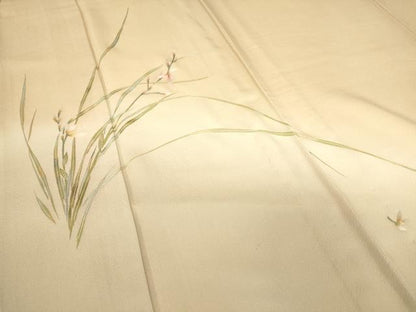 平和屋着物▽中国三大刺繍　蘇州刺繍　総刺繍　訪問着　単衣　草花文　暈し染め　金糸　正絹　逸品　DABE4339az