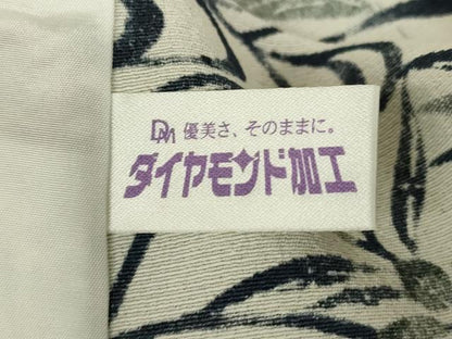 平和屋着物▽上質な小紋　単衣　紅型　流水花文　正絹　逸品　未使用　DABE4340az
