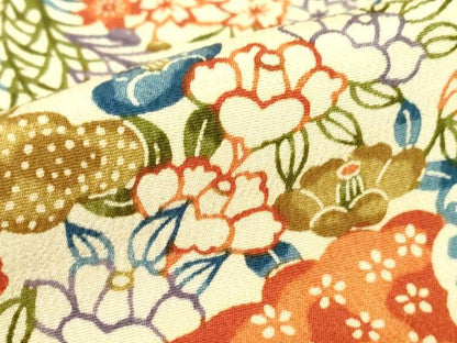 平和屋着物▽上質な小紋　単衣　型染　雪輪吉祥花文　正絹　逸品　DABE4341az