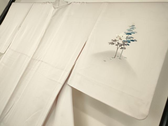 平和屋着物▽訪問着　単衣　樹林風景文　暈し染め　正絹　逸品　DABE4343az