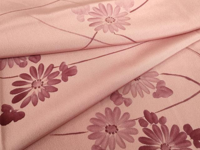 平和屋着物▽上質な小紋　単衣　流水花文　正絹　逸品　DABE4344az