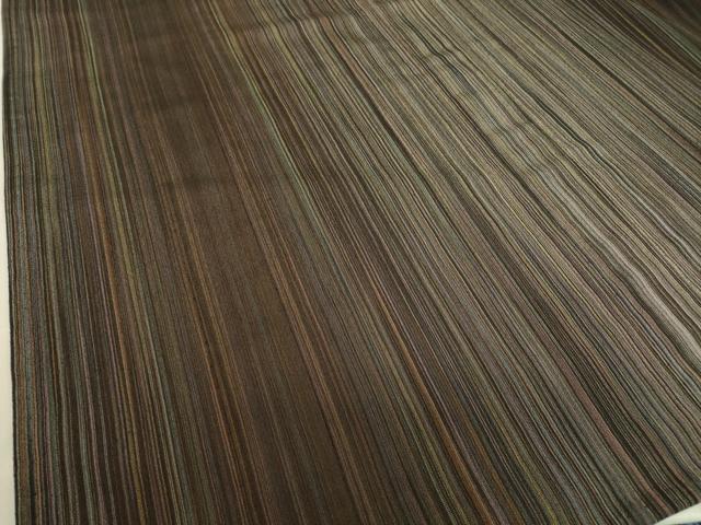 平和屋着物▽本塩沢　やまだ織　200色　単衣　山崎静子作　証紙付き　正絹　逸品　DABE4347az