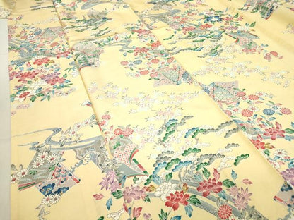 平和屋着物▽上質な小紋　単衣　流水冊子文　正絹　逸品　DABE4349az
