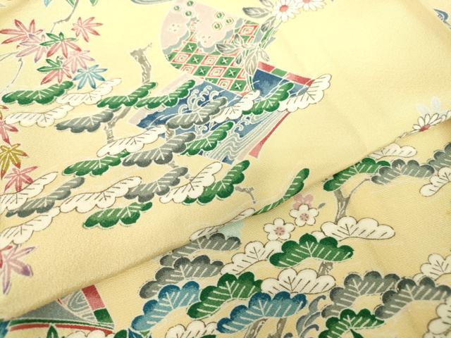 平和屋着物▽上質な小紋　単衣　流水冊子文　正絹　逸品　DABE4349az