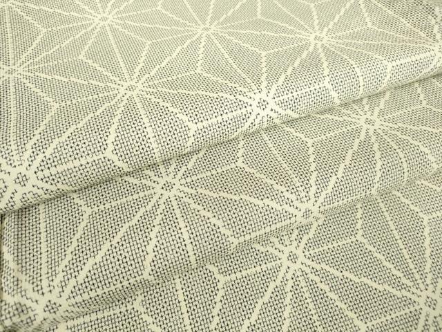 平和屋着物▽上質な紬　単衣　麻の葉文　正絹　逸品　DABE4356az