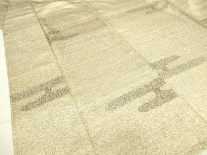 平和屋着物▽上質なお召　単衣　エ霞文　正絹　逸品　DABE4357az