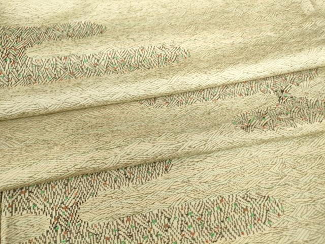 平和屋着物▽上質なお召　単衣　エ霞文　正絹　逸品　DABE4357az