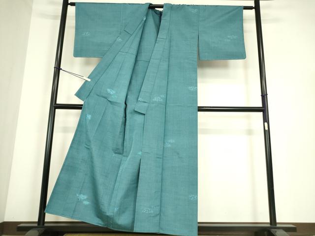 平和屋着物▽上質な紬　単衣　籬文　正絹　逸品　DABE4360az