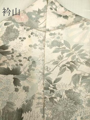 平和屋着物▽上質な小紋　単衣　片輪車牡丹文　鬼しぼ縮緬　正絹　逸品　DABE4363az