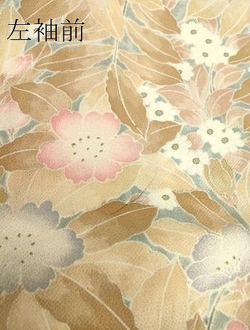 平和屋着物▽上質な小紋　単衣　作家物　花尽くし　鬼しぼ縮緬　正絹　逸品　DABE4372az