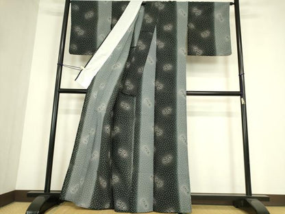 平和屋着物▽小紋　単衣　舞花間道　洗える着物　DABE4375az