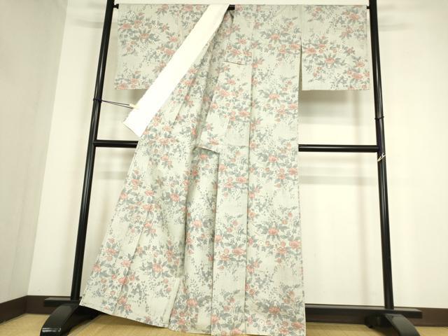 平和屋着物▽上質な紬　単衣　花唐草文　正絹　逸品　AABA7467fy 平和屋着物□上質な紬 花唐草文 正絹 逸品 AABI4031sxの通販 by 平和屋